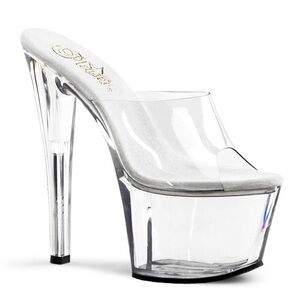 NIB Pleaser Open Toe Stripper Platform Stiletto Spike HighHeels Women Sky301